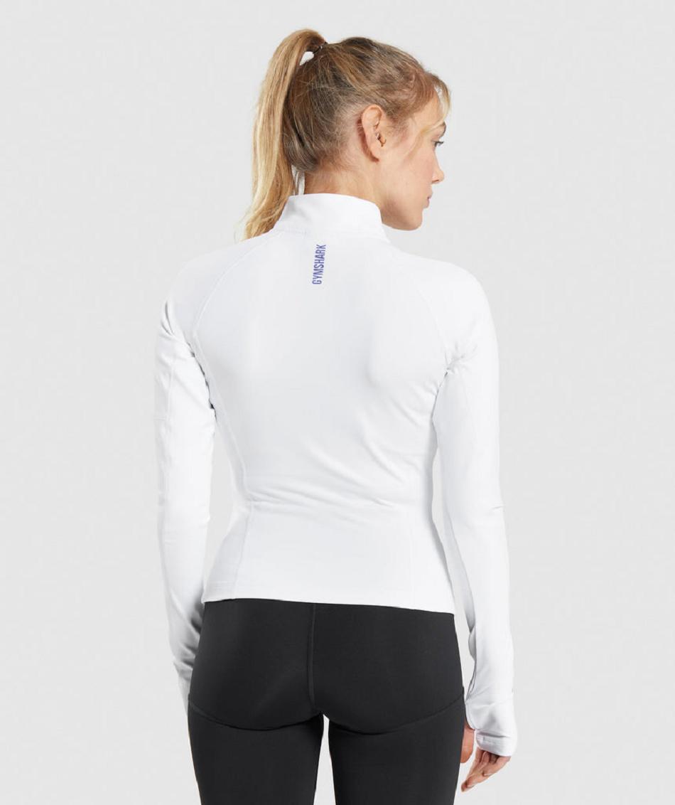 Accessories Damskie Gymshark Pulse 1/4 Zip Białe | PL 2517PJJ